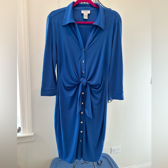 Carmen Marc Valvo - Large - Cobalt Blue - Dress - Picture 1 of 7